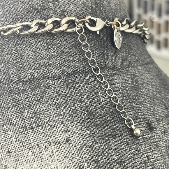 Statement Necklace mint Green Silver tone costume jewelry faceted faux stones - Picture 10 of 14